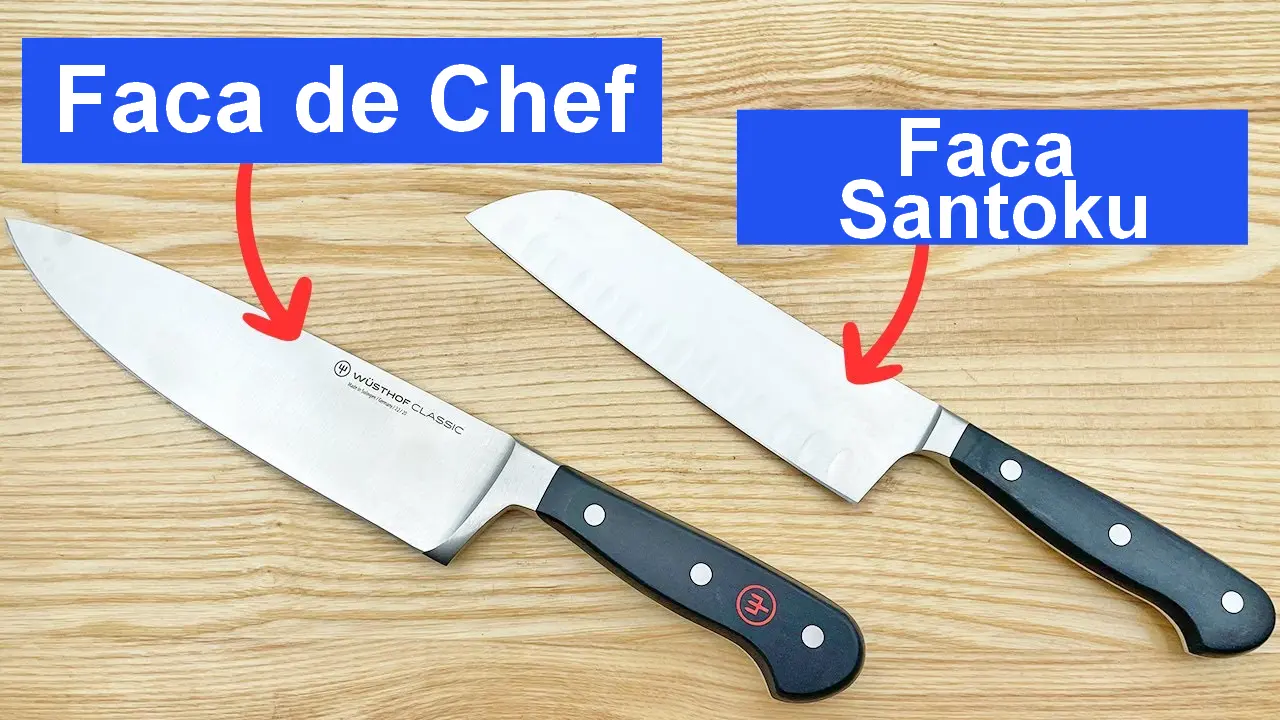 Faca de Chef vs Santoku Qual a diferença e qual escolher