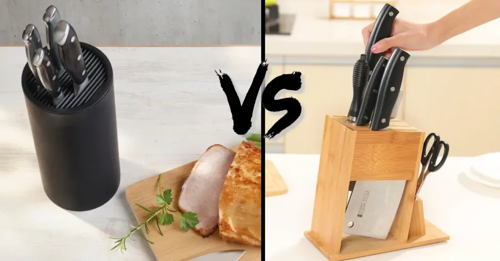 Porta facas Madeira vs. Plástico